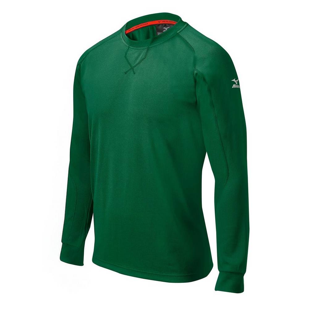 Camisas Mizuno Beisbol Comp Long Sleeve Training Para Hombre Verdes 4920651-OW
